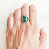 MALACHITE KNOTTED SILVER RING - SILBERUH