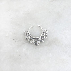 Septum Spiral Silver Nose Ring SILBERUH