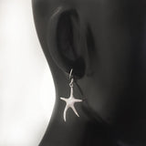 STAR FISH FROSTED SILVER EARRING - SILBERUH