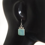 AQUA CHALCEDONY BOW SILVER EARRINGS - SILBERUH