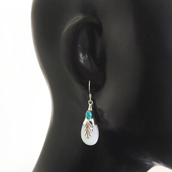 Turquoise Leaf Earrings, Turquoise Earrings, Leaf Jewelry, Country Style  Jewelry, Southwest Earrings, Cowgirl Earrings, Jewelry Gifts, - Etsy