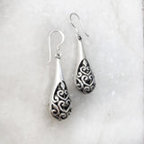 DEW DROP JALI SILVER EARRING - SILBERUH
