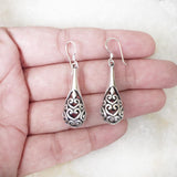 DEW DROP JALI SILVER EARRING - SILBERUH