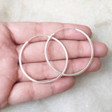 SILVER HOOP EARRING - SILBERUH