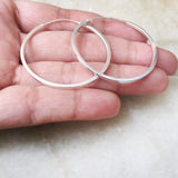 SILVER HOOP EARRING - SILBERUH