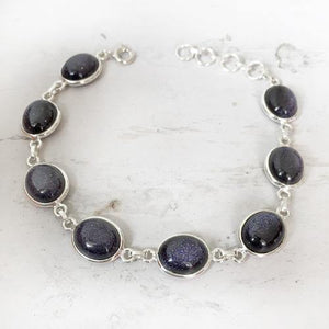 BLUE SUNSTONE SILVER BRACELET - SILBERUH