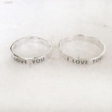COUPLE 'I LOVE YOU' SILVER RINGS - SILBERUH