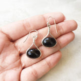 BLACK ONYX DROP SILVER EARRING - SILBERUH