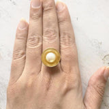 PEARL SILVER GOLD RING - SILBERUH