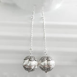 DHOLKI CHAIN SILVER DROP EARRINGS - SILBERUH