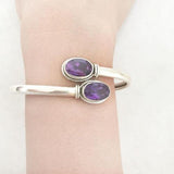 FACETTED AMETHYST SILVER ADJUSTABLE KADA - SILBERUH