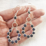 BLUE SUNSTONE GYPSY SILVER EARRING - SILBERUH