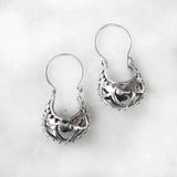 HEART SILVER BALI HOOP EARRING - SILBERUH