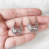 HEART SILVER BALI HOOP EARRING - SILBERUH