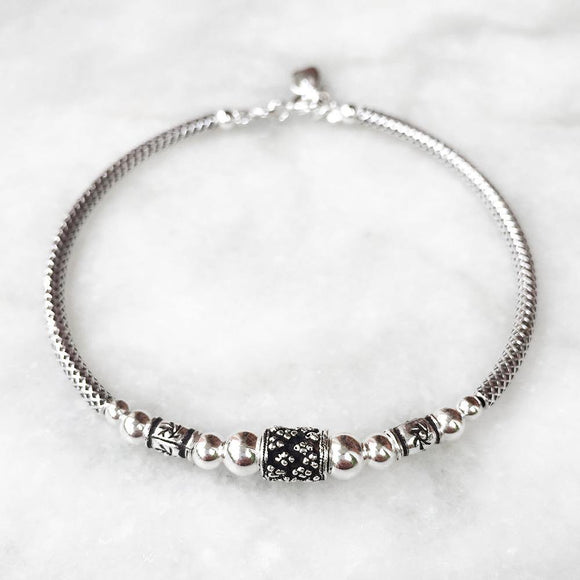 TRIBAL SILVER STACKING BRACELET - SILBERUH