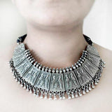 PEACOCK SILVER THUSSI NECKLACE