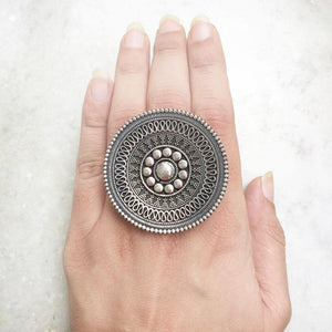 TRIBAL SILVER RING - SILBERUH
