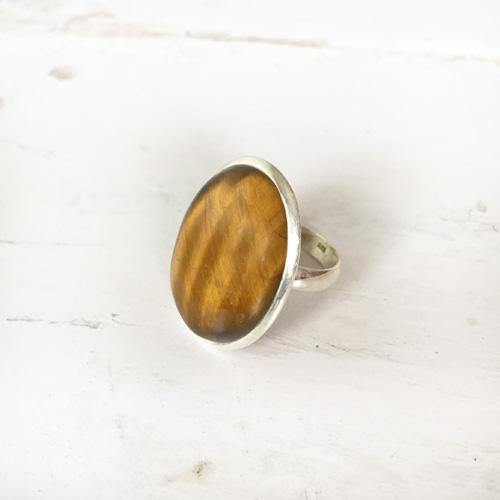 Natural Tiger Eye Stone Gold Plated Ring 2.25 to 9.25 ratti Simple Ova –  Shaligrams