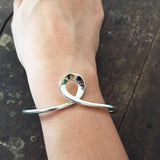 SILVER ADJUSTABLE KNOTTED BANGLE - SILBERUH