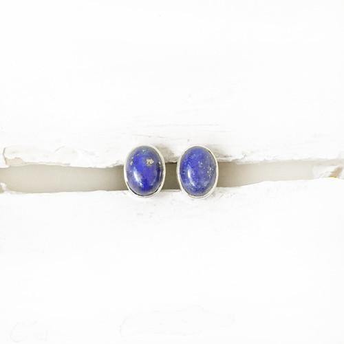 LAPIS LAZULI OVAL SILVER STUD - SILBERUH