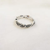 LEAVES SILVER BAND RING - SILBERUH