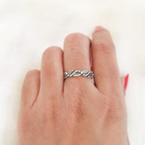 LEAVES SILVER BAND RING - SILBERUH