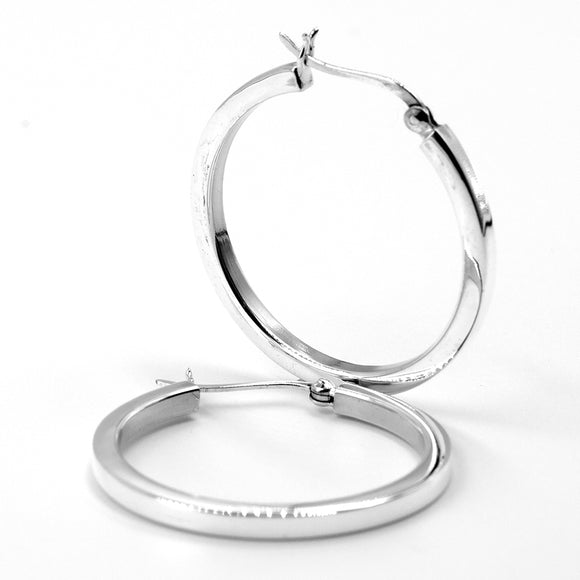 Plain Silver Bali Hoop Earring