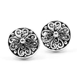 Round Jali Silver Stud