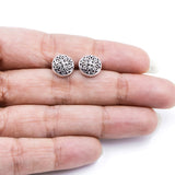 Round Jali Silver Stud