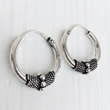 Silver Bali Hoop Earring