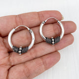 Silver Bali Hoop Earring