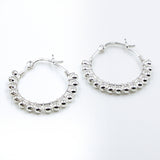 Silver Ball Hoop Earring