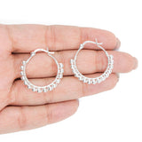 Silver Ball Hoop Earring