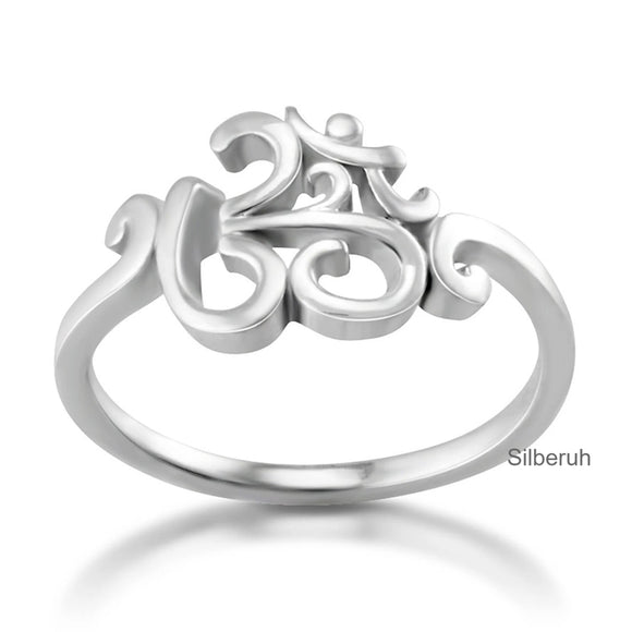 Amazon.com: Rose Gold-Tone Hindu Om Sign Yoga Ring New .925 Sterling Silver  Band Size 3: Clothing, Shoes & Jewelry