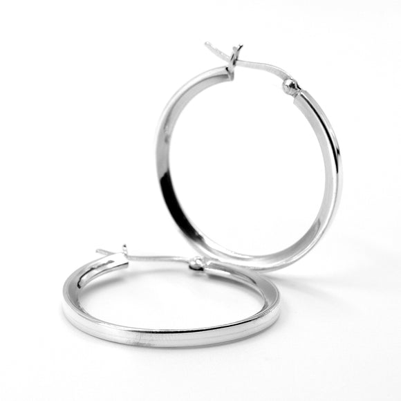 Silver Plain Hoop Earring