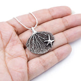 Silver Starfish Leaf Pendant