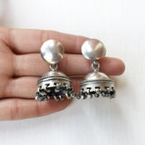 Traditional Indian silver jhumka earrings for everyday elegance