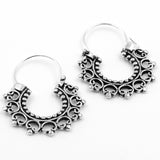 Tribal Bali Hoop Silver Earring