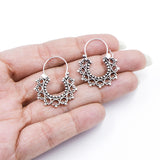 Tribal Bali Hoop Silver Earring