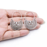 Tribal Silver Hoop Earring