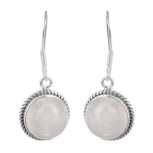 RAINBOW MOONSTONE SILVER EARRING - SILBERUH