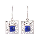 LAPIS LAZULI JALI SILVER EARRING - SILBERUH