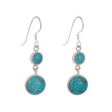 ROUND TURQUOISE SILVER EARRING - SILBERUH