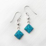 blue gemstone ball earrings sterling silver