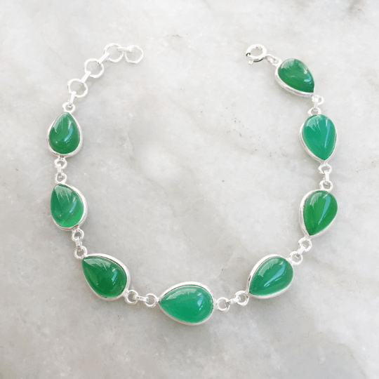 Created Emerald Heart Bracelet in Sterling Silver  Shop Online on Rogers   Hollands