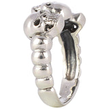 edgy skull ring biker style silver