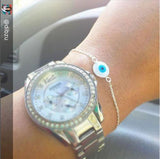 925 silver bracelet with mother of pearl evil eye