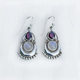 facetted 925 sterling silver gemstone earrings