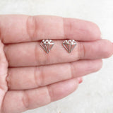 geometric silver stud earrings minimal design
