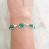 Elegant gemstone bracelet green onyx pear cut